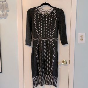 Taylor Gray and White Sweater Dress